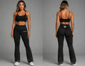 Black Vintage Washed Flare Leggings